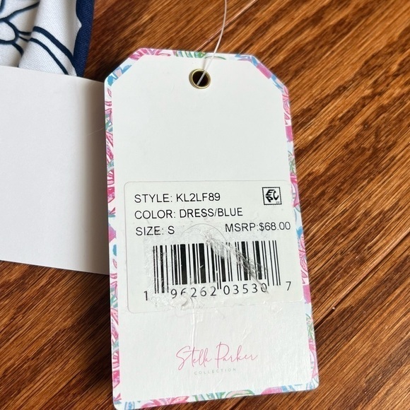 Stella Parker Navy & White Floral Short Sleeve UPF 30+ Sun Protection Dress, NWT - Picture 7 of 14